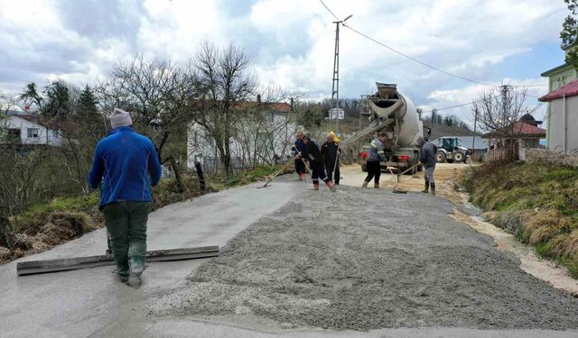 Ordu'da beton yol seferberliği sürüyor