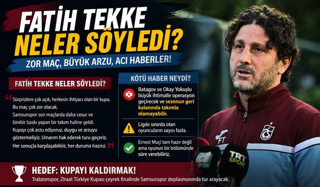 Fatih Tekke, Samsunspor maçı öncesi hem sakatlık gelişmelerini açıkladı