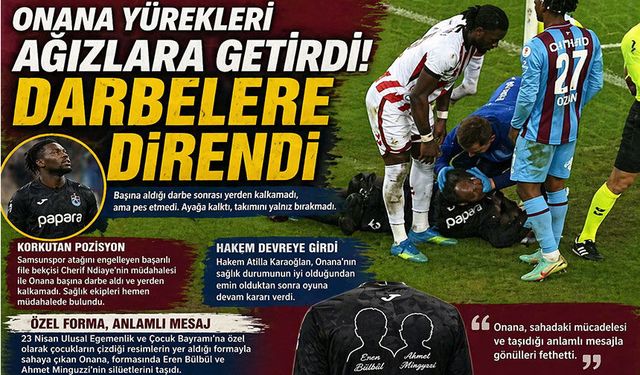 Onana Yürekleri Ağızlara Getirdi! Darbe Aldı, Ayağa Kalktı