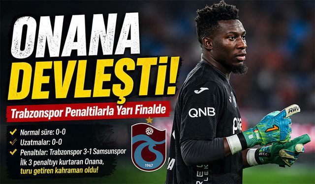 Onana devleşti! Trabzonspor Penaltılarla Yarı Finalde