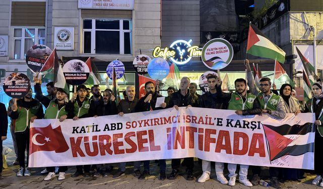 Artvin, Trabzon ve Gümüşhane'de İsrail'in Küresel Sumud Filosu'na saldırısı protesto edildi