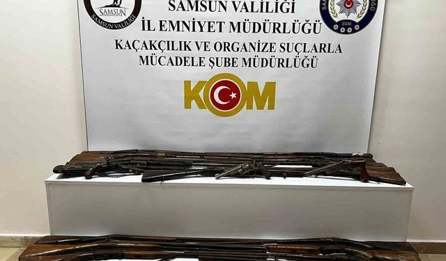 Samsun'da tarihi silah operasyonu: Osmanlı dönemine ait 24 silah ele geçirildi