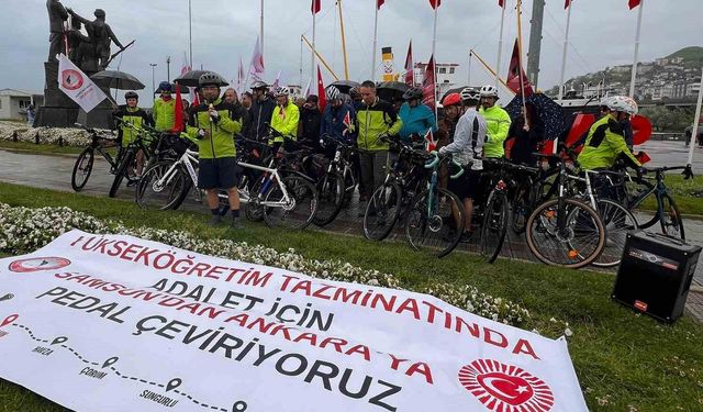 ÜNİPERSEN'den Samsun'dan Ankara'ya bisikletli eylem
