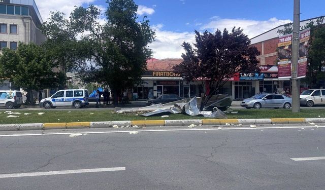 Erzincan'da şiddetli rüzgardan ağaçlar devrildi, çatılar uçtu