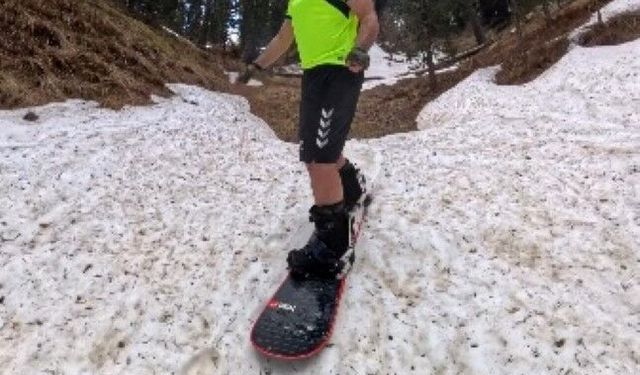 Haziran ayında kar olur mu demeyin, bu şehirde snowboard bile yapılıyor!