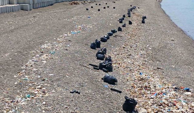 Trabzon sahilinde çöp seferberliği