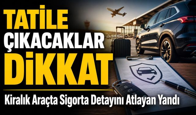 Tatile Çıkacaklar Dikkat: Kiralık Araçta Sigorta Detayını Atlayan Yandı