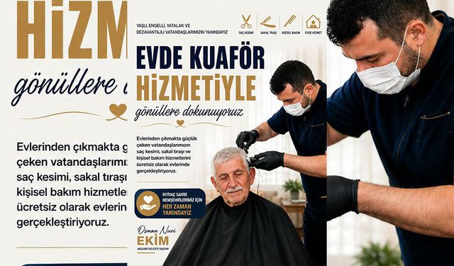 Akçaabat Belediyesi'nden Yaşlı ve Engelli Vatandaşlara Evde Kuaför Desteği