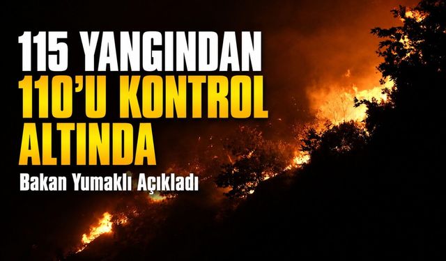 Bakan Yumaklı Açıkladı: 115 Yangından 110’u Kontrol Altında