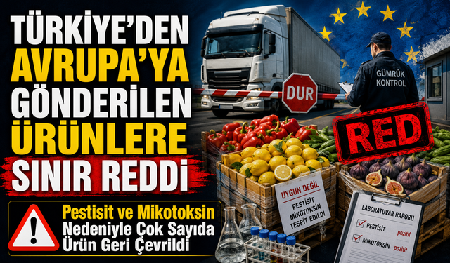 Türkiye’den Avrupa’ya Gönderilen Ürünlere Sınır Reddi; Pestisit ve Mikotoksin Nedeniyle Çok Sayıda Ürün Geri Çevrildi