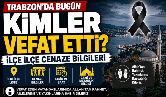 Trabzon'da Vefat Eden Vatandaşlarımıza Allah'tan Rahmet