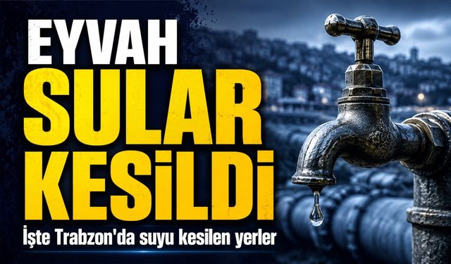 Trabzon’da 15 Temmuz'da 4 Mahalle Susuz Kaldı: İşte Suların Geleceği Saatler