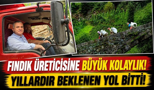 Yomra’da fındık üreticilerine büyük kolaylık: Yeni yol tamamlandı