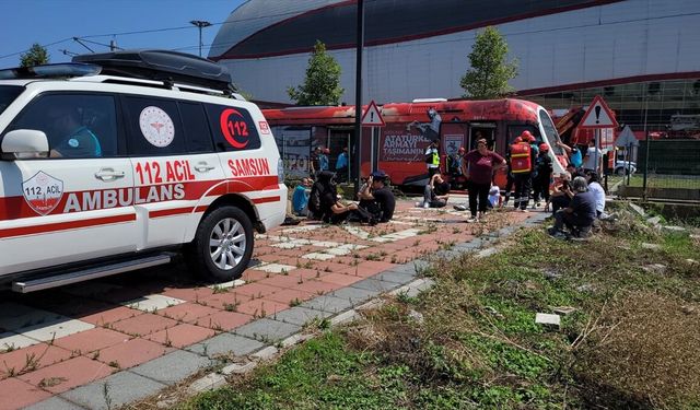 Samsun'da UMKE Haftası'nda tramvay kazasına müdahale tatbikatı yapıldı