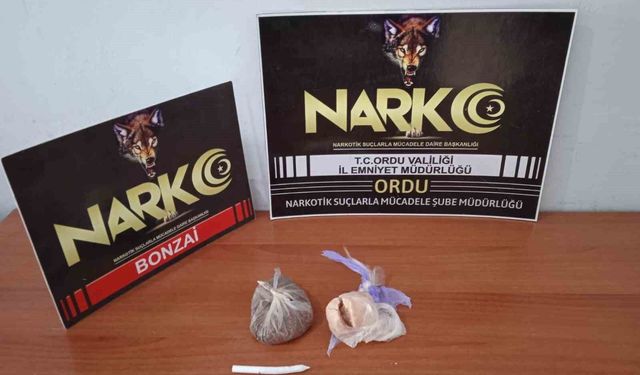 Ordu'da yabancı madde ile yakalanan şüpheli tutuklandı