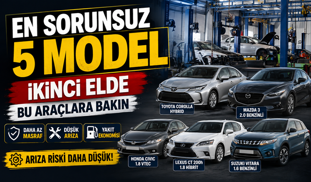 İkinci Elde En Az Arıza Riskiyle Öne Çıkan 5 Otomobil