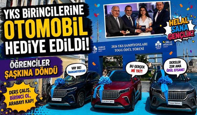 YKS birincilerine büyük sürpriz: 3 öğrenciye Togg hediye edildi