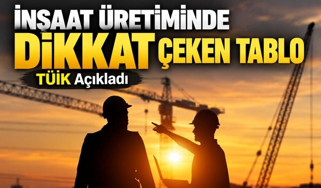 İnşaat Üretiminde Dikkat Çeken Tablo; TÜİK Açıkladı