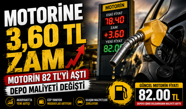 Motorine 3,60 TL Zam Geldi: Yeni Akaryakıt Fiyatları Belli Oldu