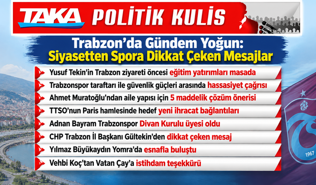 Trabzon’da Gündem Hareketli: Siyasetten Spora Peş Peşe Mesajlar