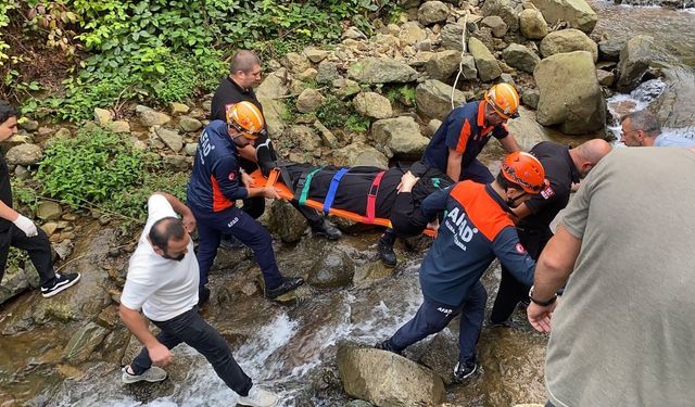 Rize Çayeli’nde otomobil dere yatağına devrildi: 6 kişi yaralandı