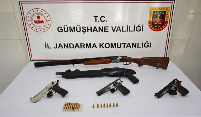Gümüşhane'de kaçak silah ve içki operasyonu