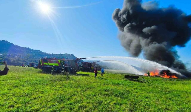 Ordu-Giresun Havalimanı'nda uçak kazası ve yangın tatbikatı