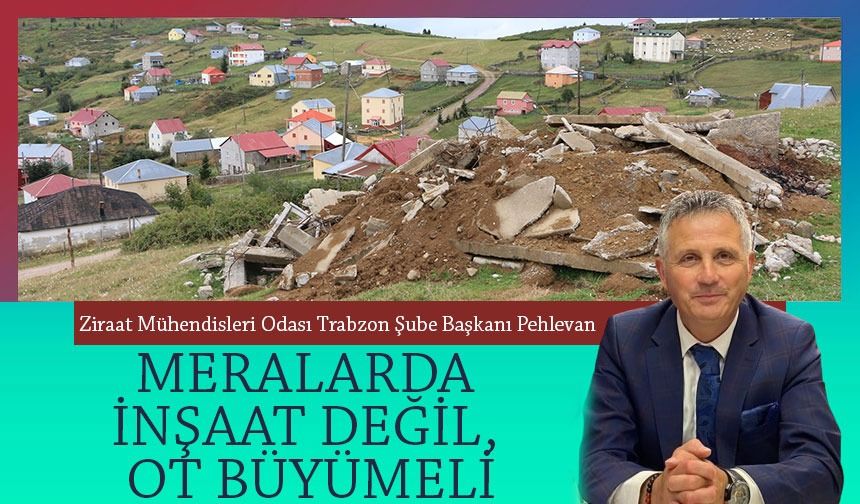 Ziraat Mühendisleri Odası Trabzon Şube Başkanı Pehlevan: "Mera Alanlarının Kullanımı ve Hayvancılığın Gelişimi Önem Arz