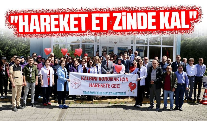 Trabzon'da sağlık çalışanları, yürüyüşün kalp sağlığına önemine dikkati çekmek için yürüyüş yaptı
