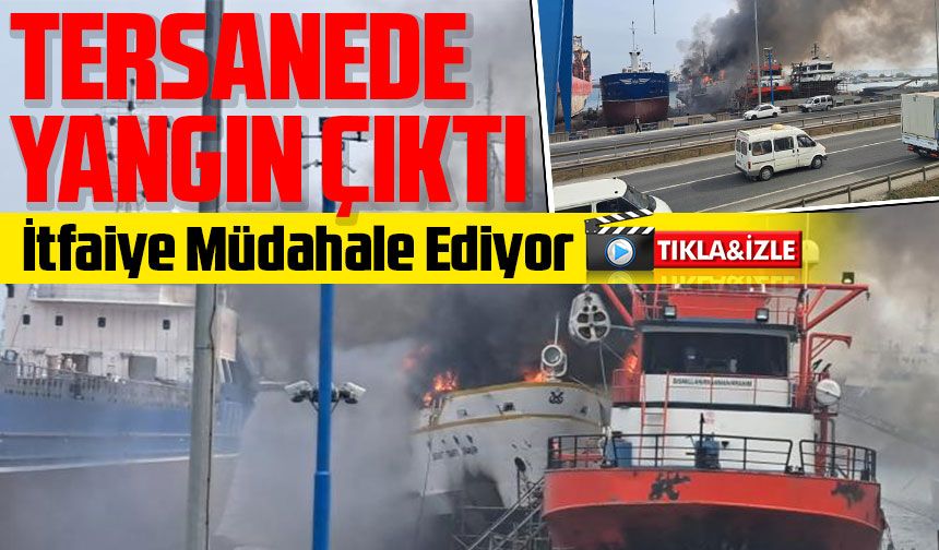 Gezi Teknesinde Yangın Çıktı, İtfaiye Müdahale Ediyor. Ordu'nun Ünye İlçesi'nde Tersanede Meydana Gelen Yangın