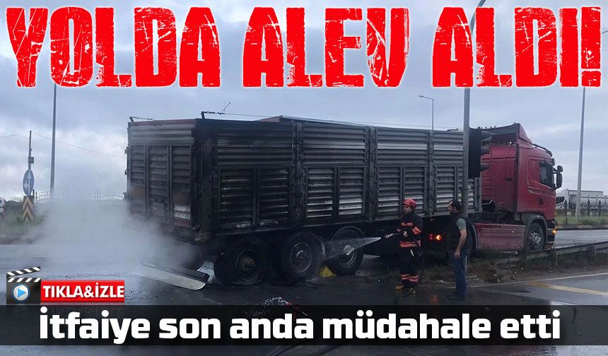 Arsin'de Şok Olay; Yolda Alev Alan Kamyon Aracı İtfaiyenin Müdahalesiyle Kurtarıldı!