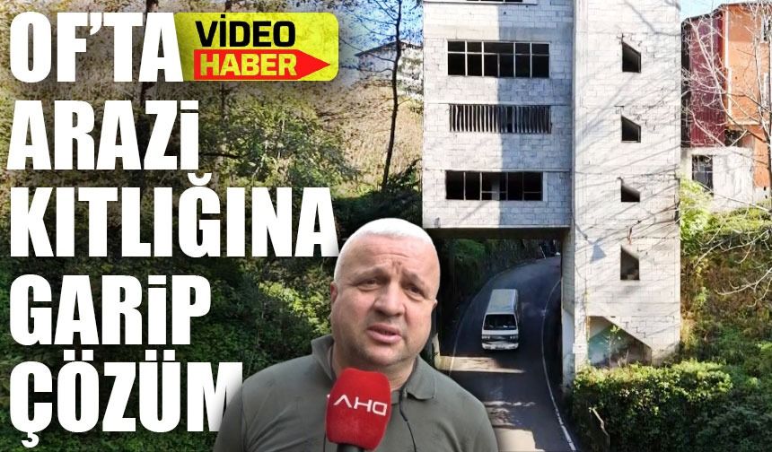 Trabzon Of’ta İlginç Yapı: Yolun Üzerine İnşa Edilen 4 Katlı Kur’an Kursu!