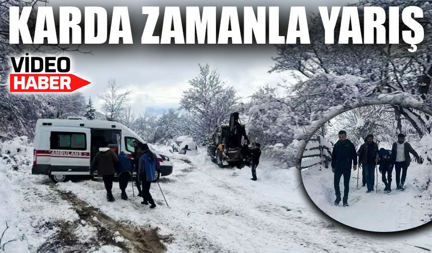 "Kar Altında Zamanla Yarış: Sağlık Ekipleri Nefes Darlığı Çeken Hastaya Ulaştı"