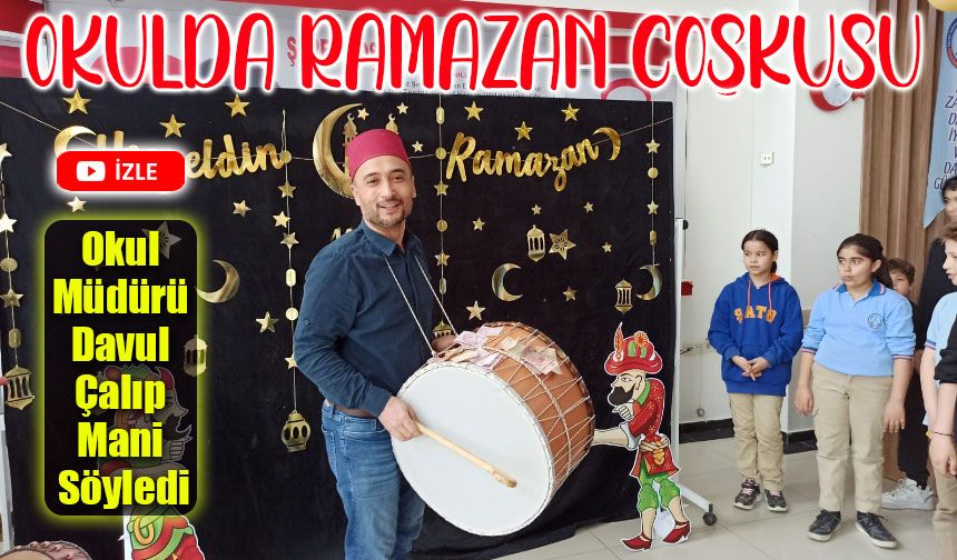 Turgutlu'da Ramazan Coşkusu: Okul Müdürü Davul Çalıp Mani Okudu