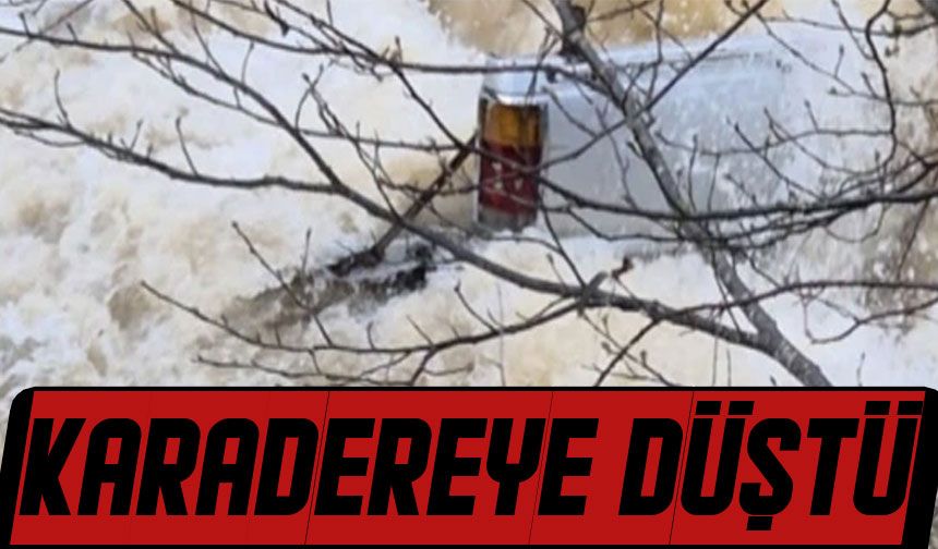 Trabzon Araklı’da Feci Kaza! Kamyonet Dereye Uçtu