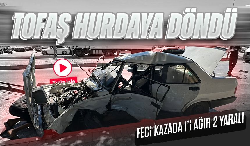 Bölgemizde Feci Kaza: Tofaş Hurdaya Döndü, 2 Yaralı!