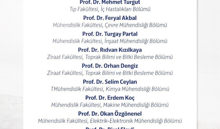 OMÜ’den 15 akademisyen "Dünyanın En Etkili Bilim İnsanları" listesinde yer aldı