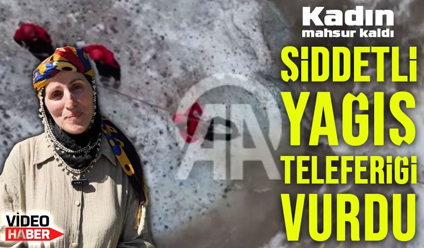 Rize’de Şiddetli Yağışın Ardından Mahsur Kalan Kadın Kurtarıldı