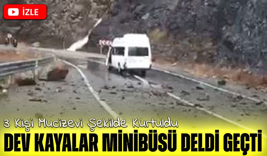 Artvin’de Facianın Eşiğinden Dönüldü: Minibüsün Üzerine Kaya Düştü, 3 Kişi Mucizevi Şekilde Kurtuldu