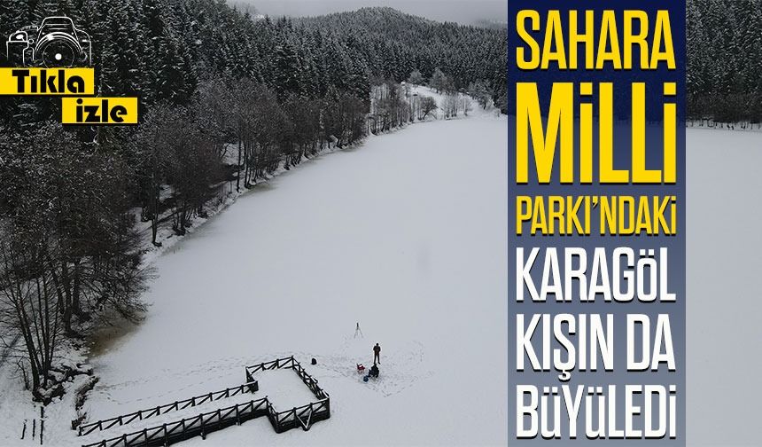 Artvin Şavşat’ta Karagöl Buz Tuttu, Beyaz Örtü Kartpostallık Manzara Oluşturdu