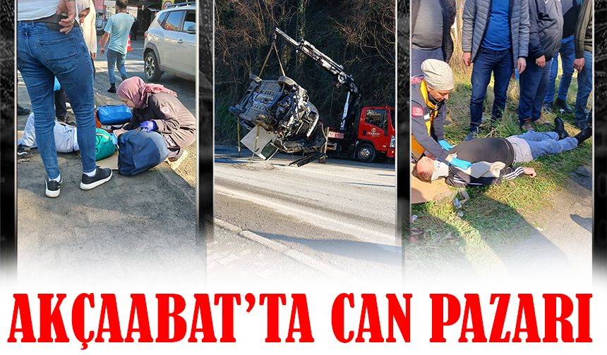 Akçaabat’ta Takla Atan Araçta Can Pazarı! Aile Yaralı Kurtarıldı