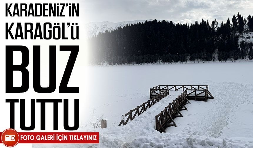 Şavşat Karagöl buz tuttu, ziyaretçiler göl üzerinde yürüdü