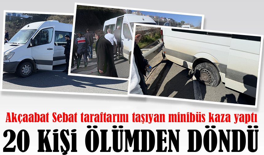 Maça Giden Taraftarları Taşıyan Minibüs Kaza Yaptı: Uçuruma Metreler Kala Durabildi