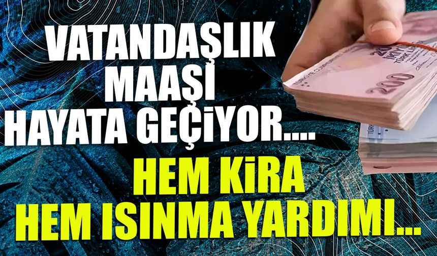 Vatandaşlık Maaşı Hayata Geçiyor! Hem Isınma Hem Kira Yardımı...