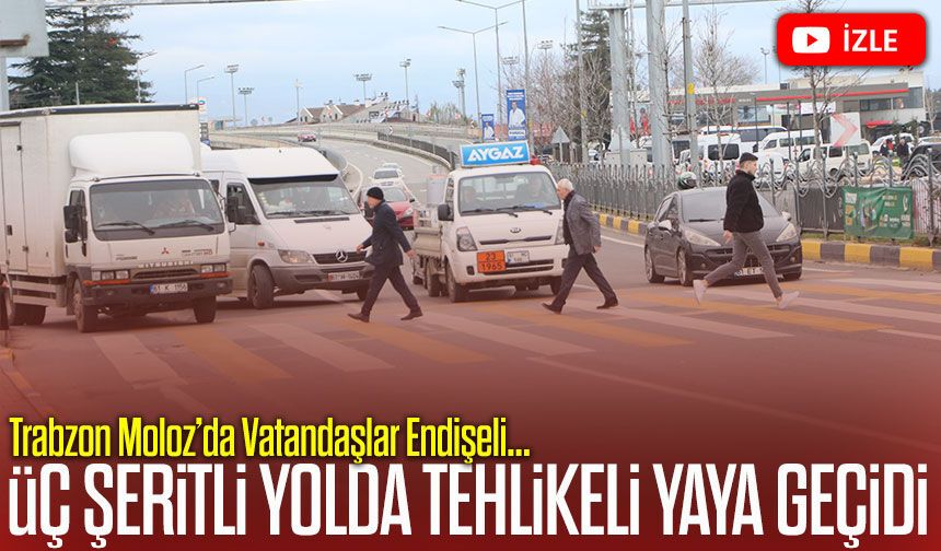 Trabzon Moloz’da Üç Şeritli Yolda Yaya Geçidi Alarm Veriyor; Üst Geçit Eksikliği Tehlike Saçıyor