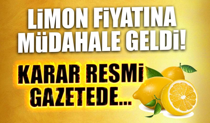 Limon Fiyatına Müdahale Geldi! Karar Resmi Gazetede...