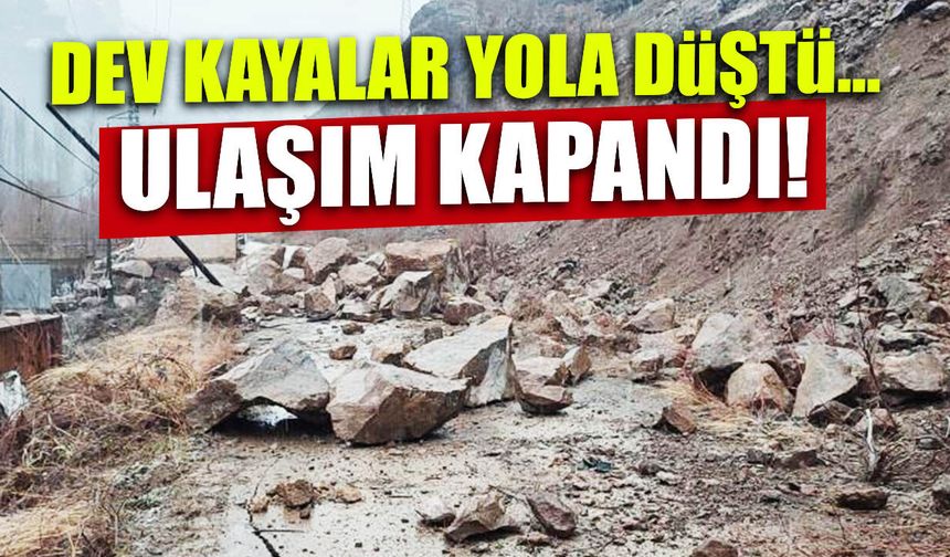 Dev Kayalar Yola Düştü! Artvin'de Ulaşım Kapandı...