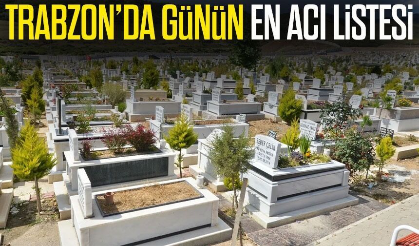 Trabzon’da Günün En Acı Listesi 17 Kişi Hayatını Kaybetti; İşte İl İlçe Detaylı Tam Liste
