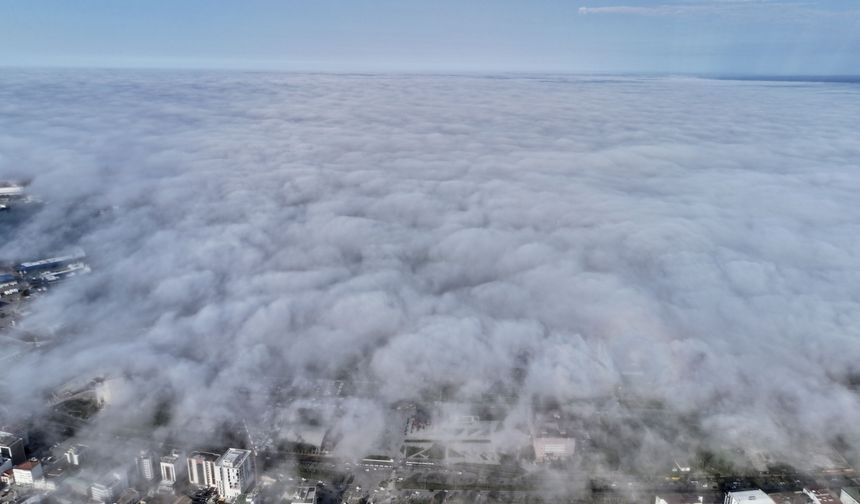 Karadeniz'in üzerini kaplayan 'sis denizi' dronla görüntülendi