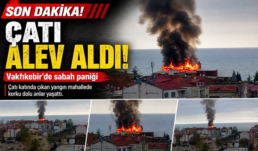 Çatı alev aldı! Vakfıkebir’de sabah paniği